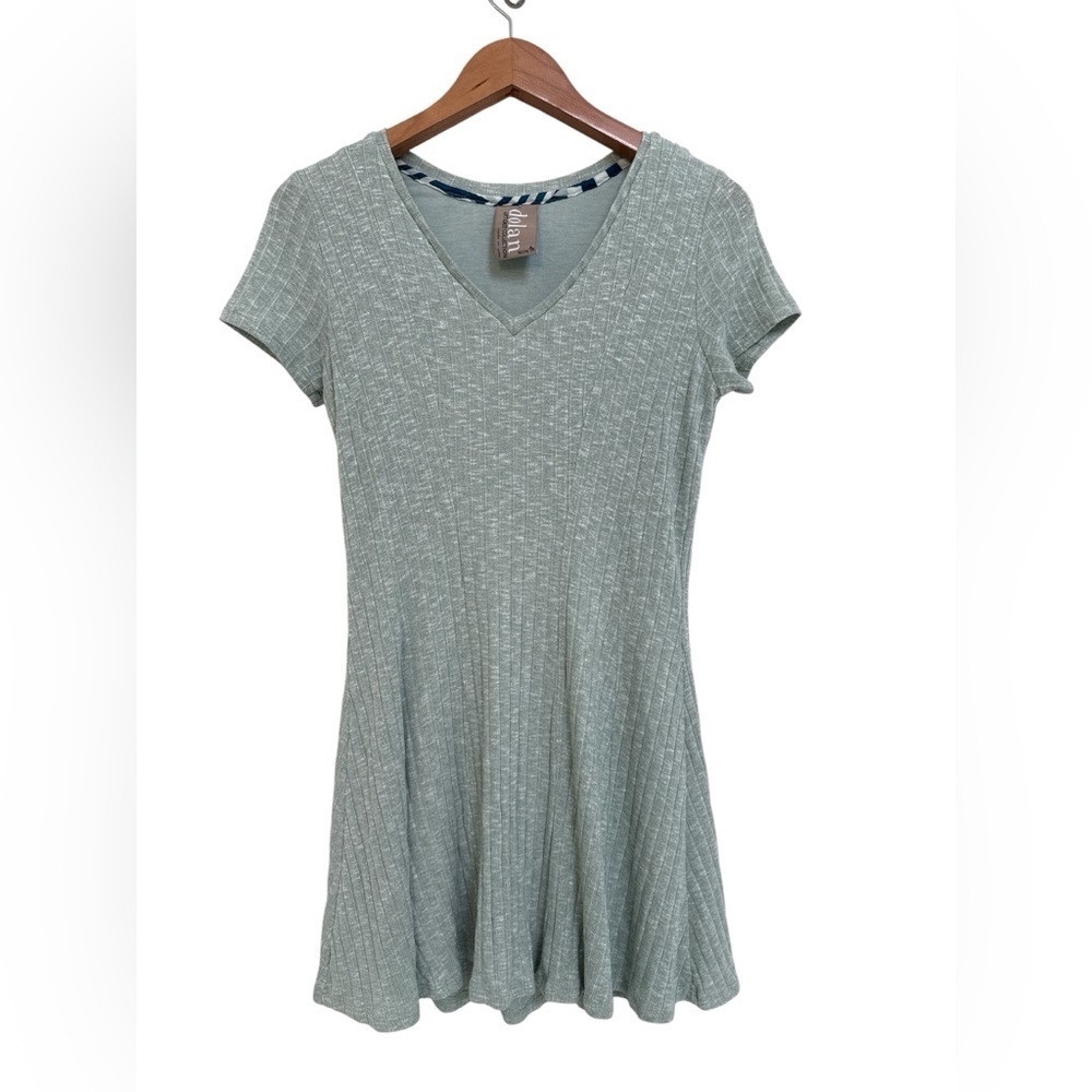 Dolan Ribbed V Neck Dress Sea foam Green